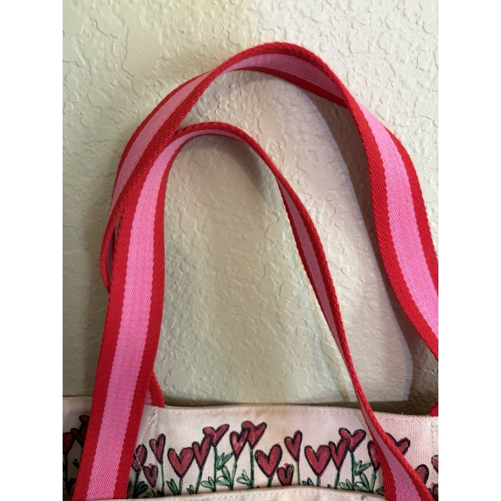 Brighton Love Tweet Canvas Large Tote Bag Birds Heart Butterflies Pink Shoulder - Picture 8 of 9